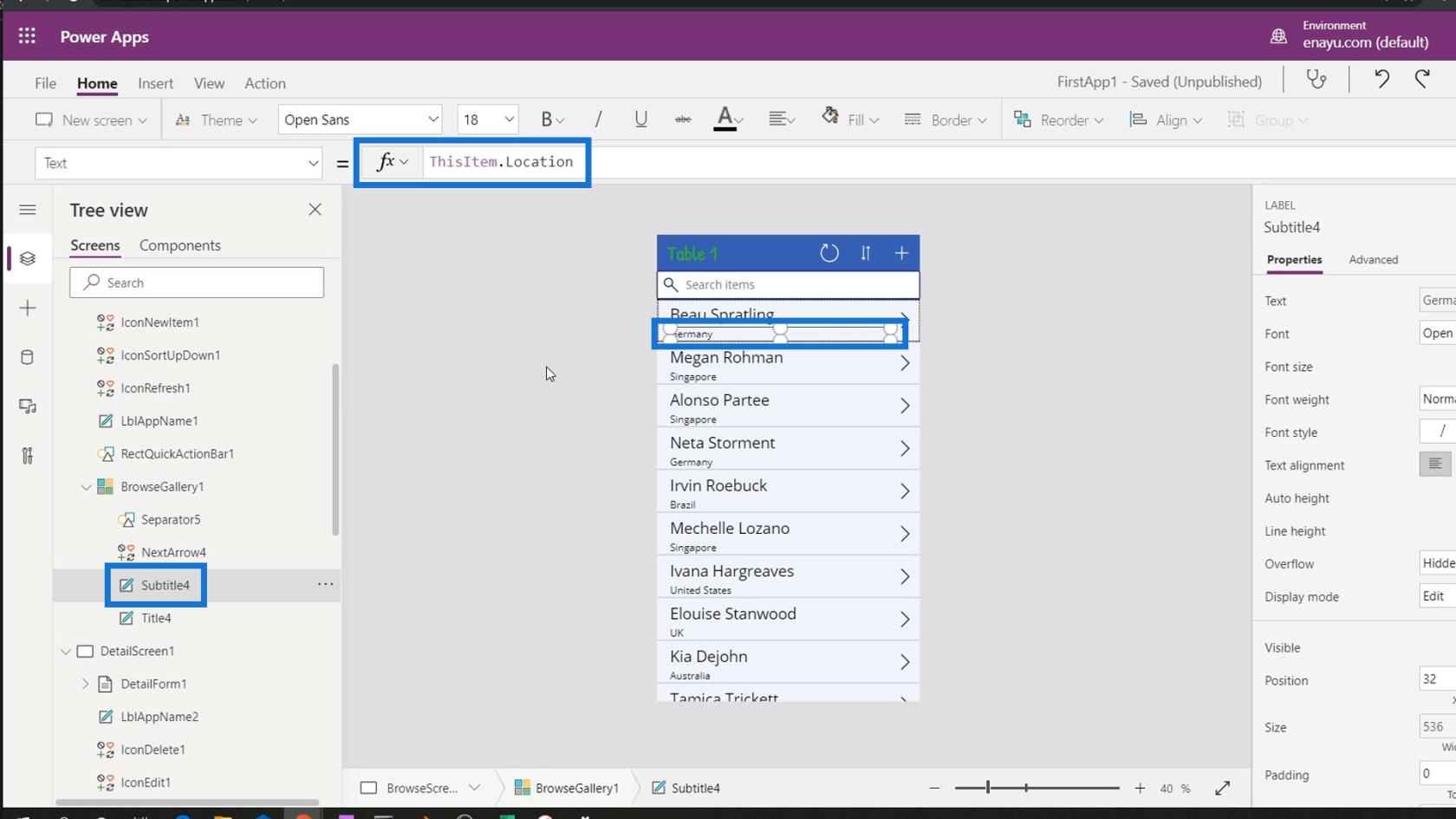 PowerApps funktioner och formler |  En introduktion