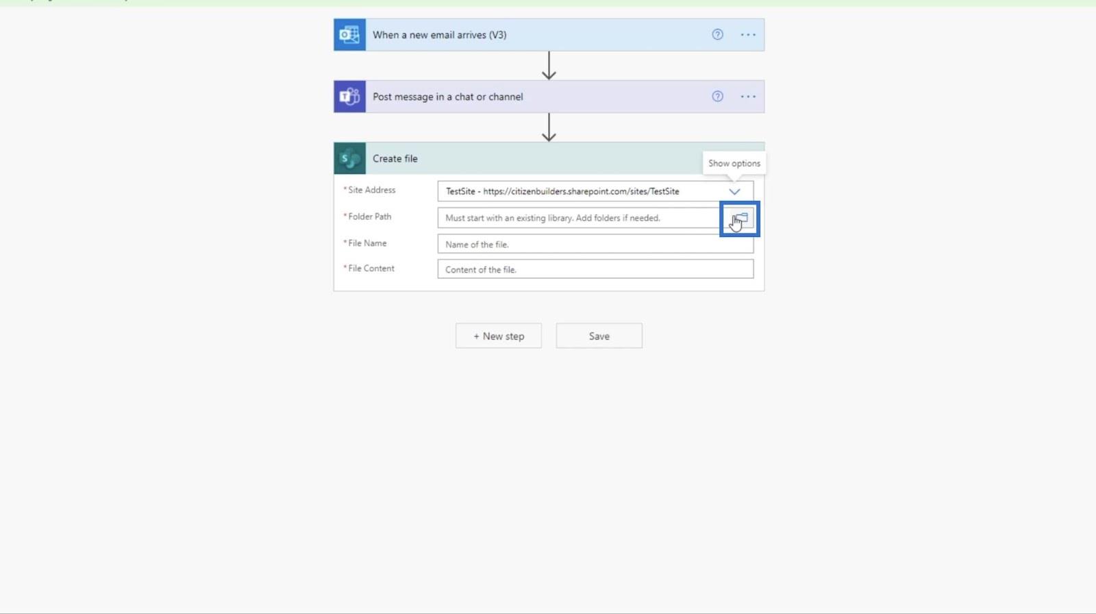 MS Flow: Feltöltés SharePointban e-mailben