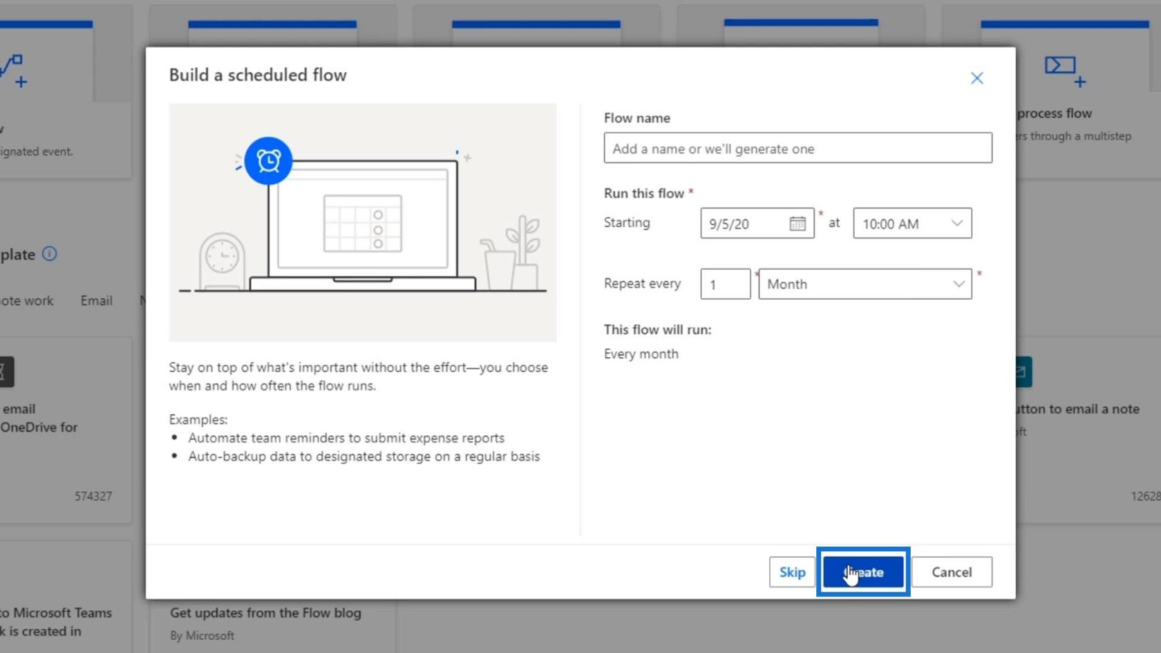 Ütemezett munkafolyamatok a Microsoft Power Automate-ban