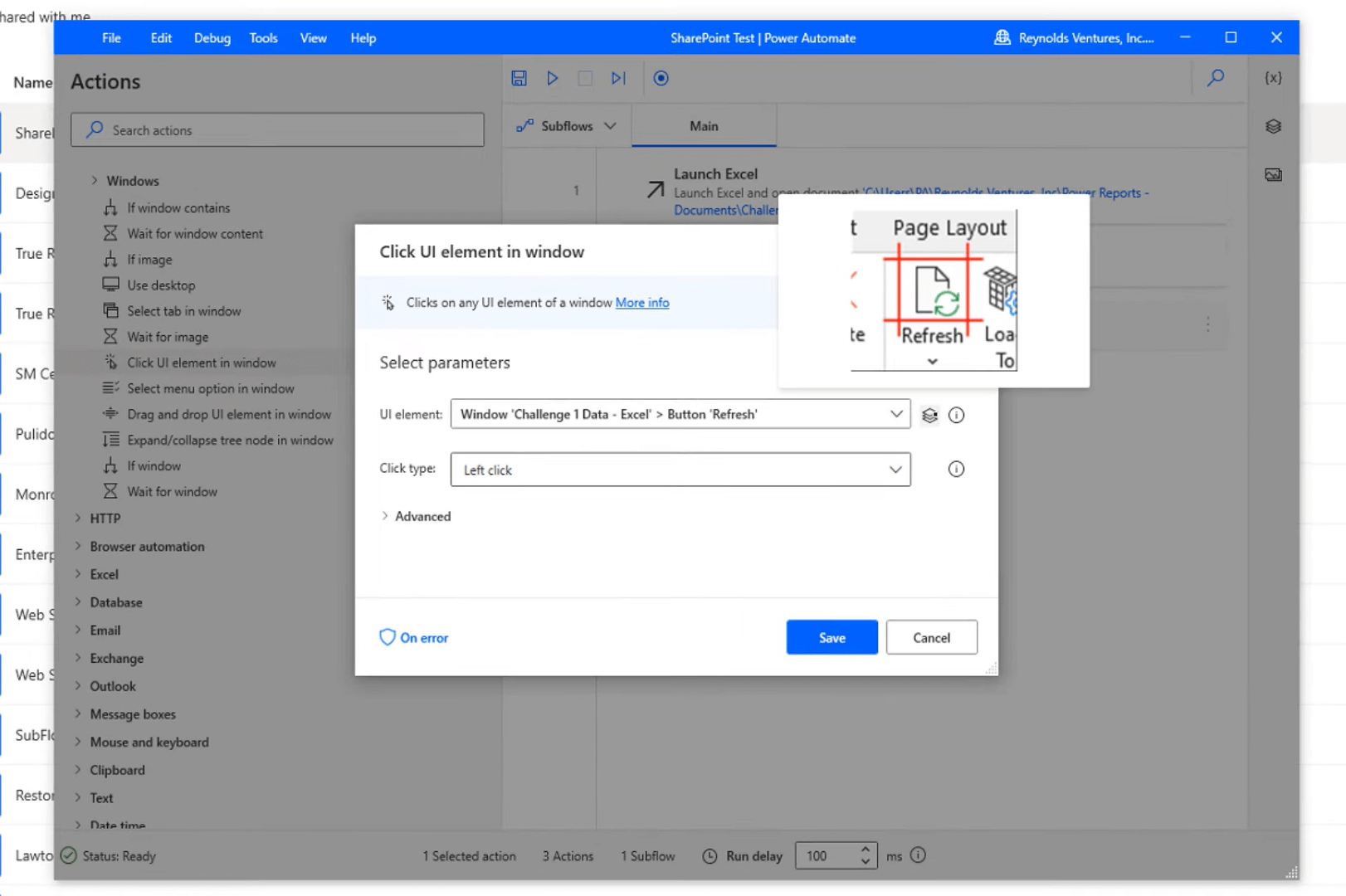 Obnovte súbor Excel v Sharepointe s Power Automate Desktop