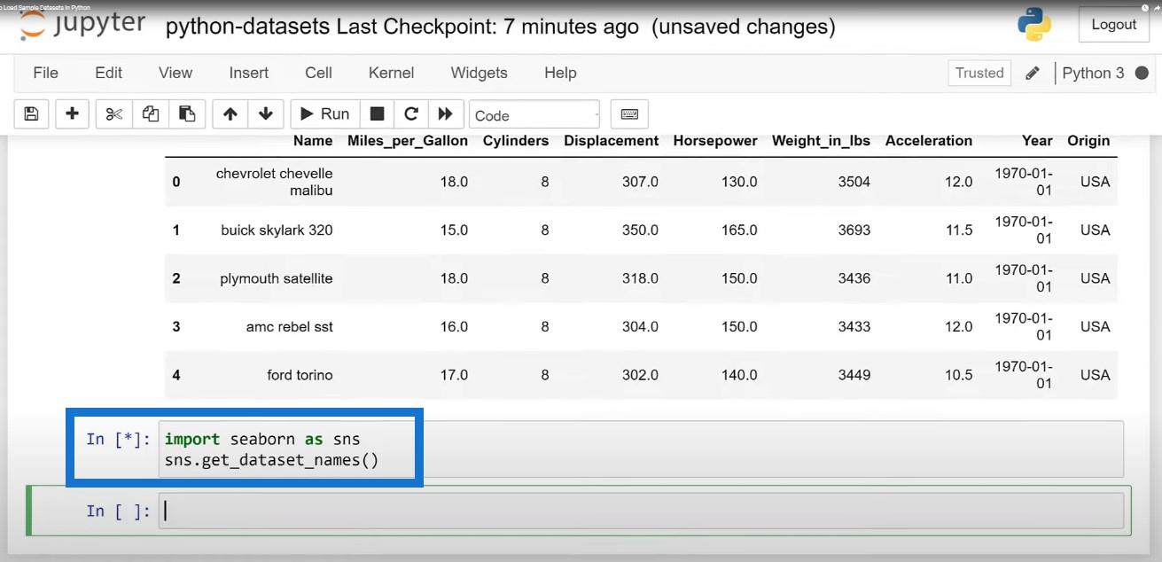 Hur man laddar exempeldataset i Python