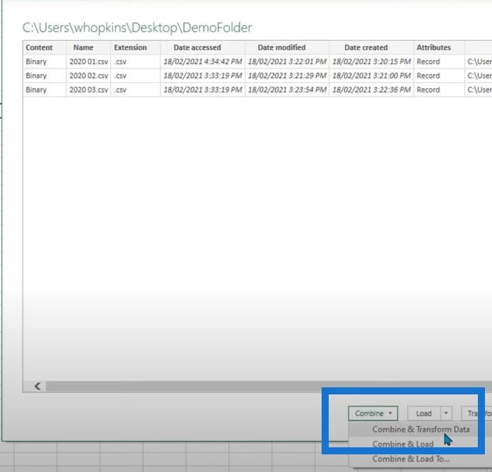 Power Query: Kombiner filer fra flere mapper