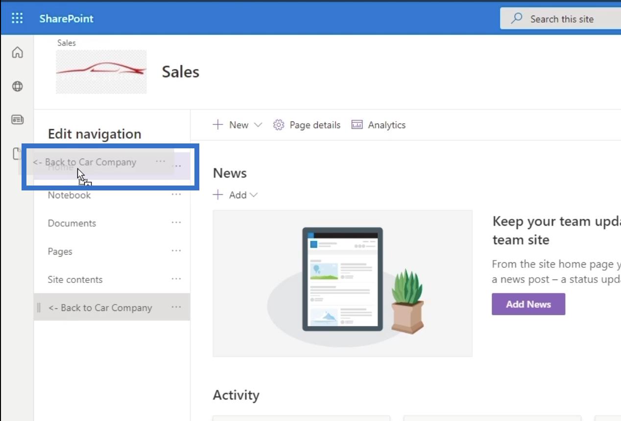 SharePoint Site Navigation Elements: En oversikt