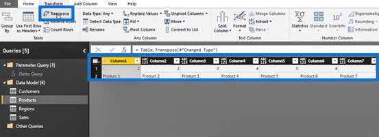 LuckyTemplates Query Editor: Rad- och kolumntransformationer