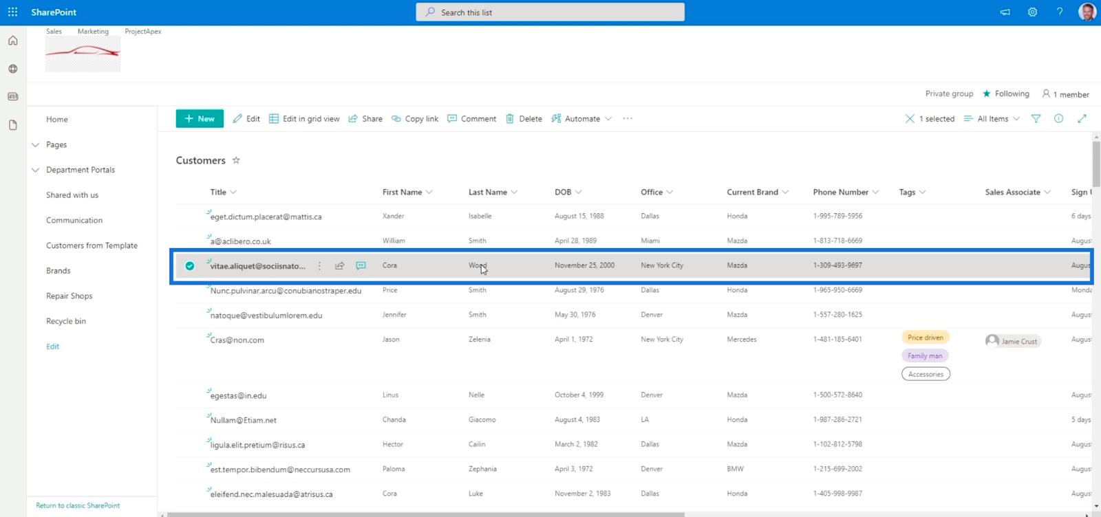 Versjonshistorikk i SharePoint-lister