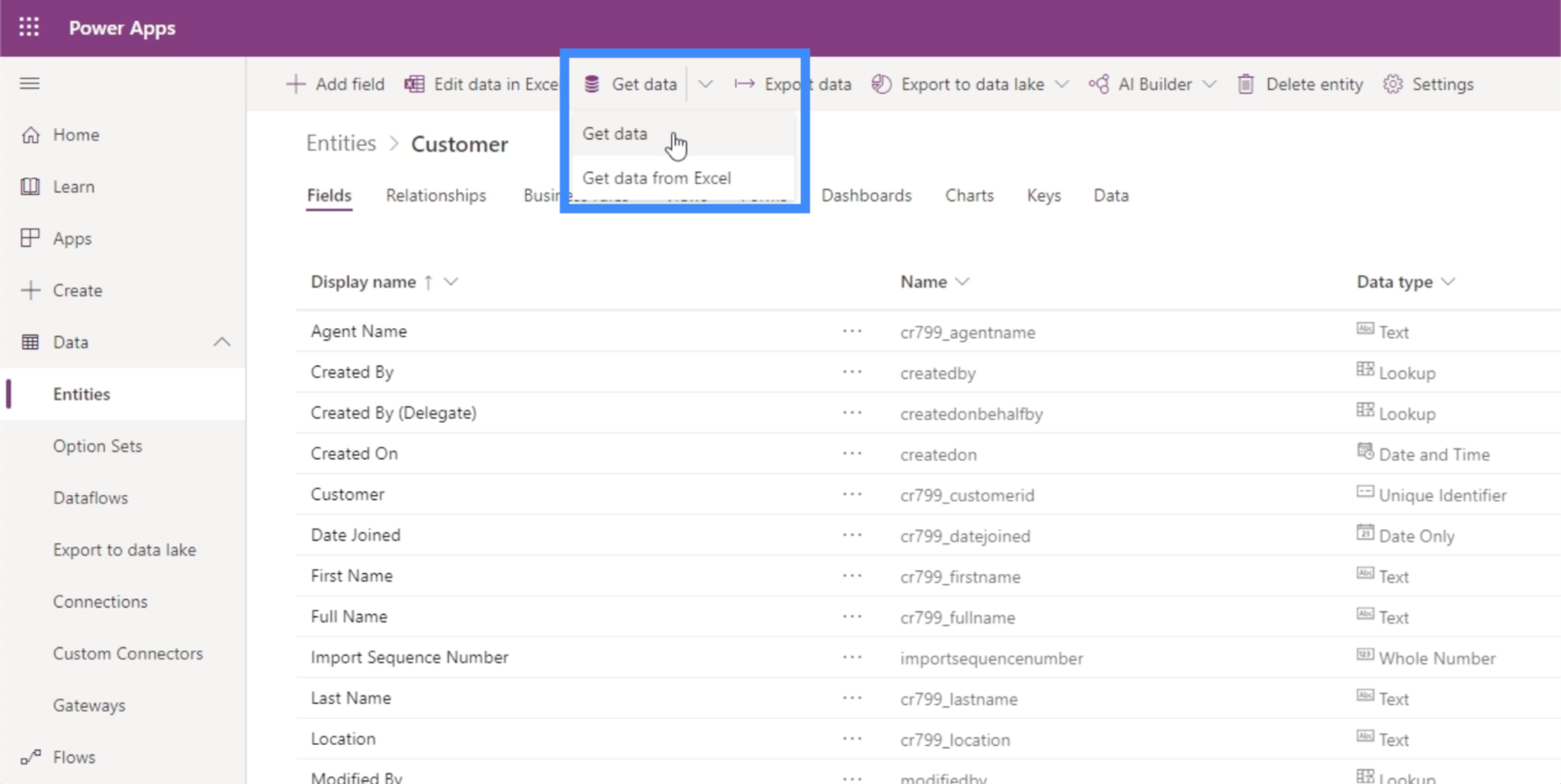 PowerApps-data: Sådan uploades og ses data i enheder