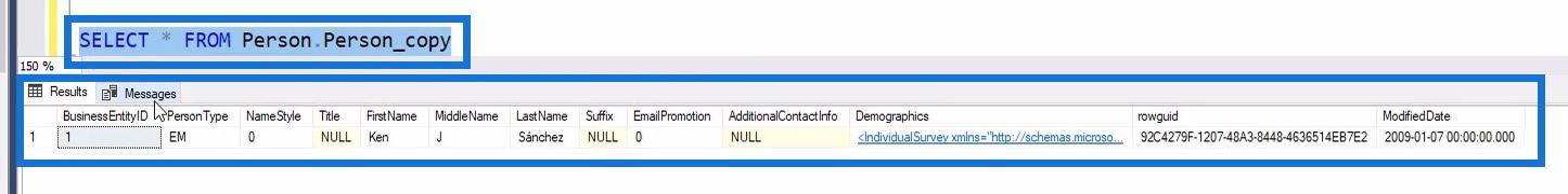 SQL-taulukon perustoiminnot