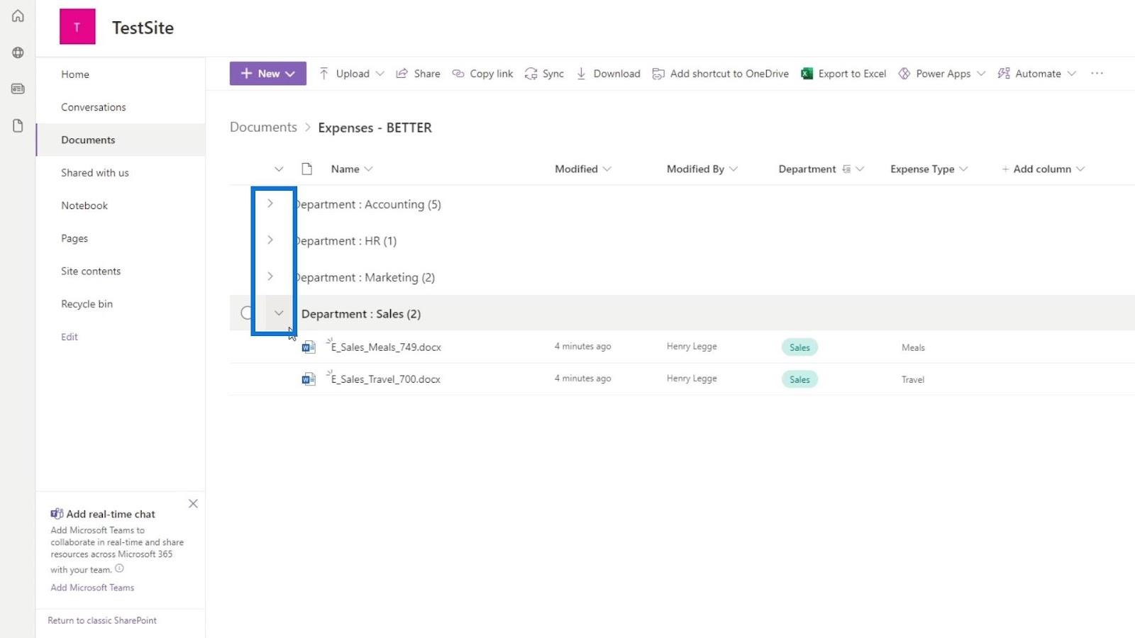 Metaadat-szűrés a SharePoint-fájlokban