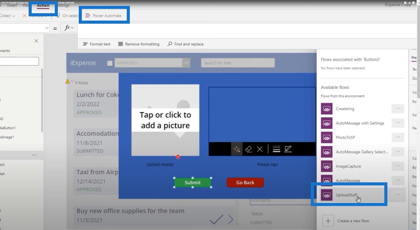 Prenášajte obrázky a podpisy z Power Apps do Power Automate
