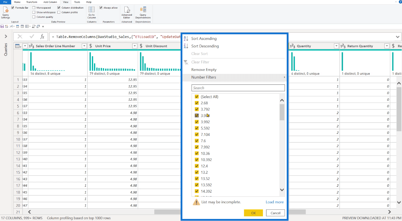 Power Query optimering: Reduktion af decimaltal