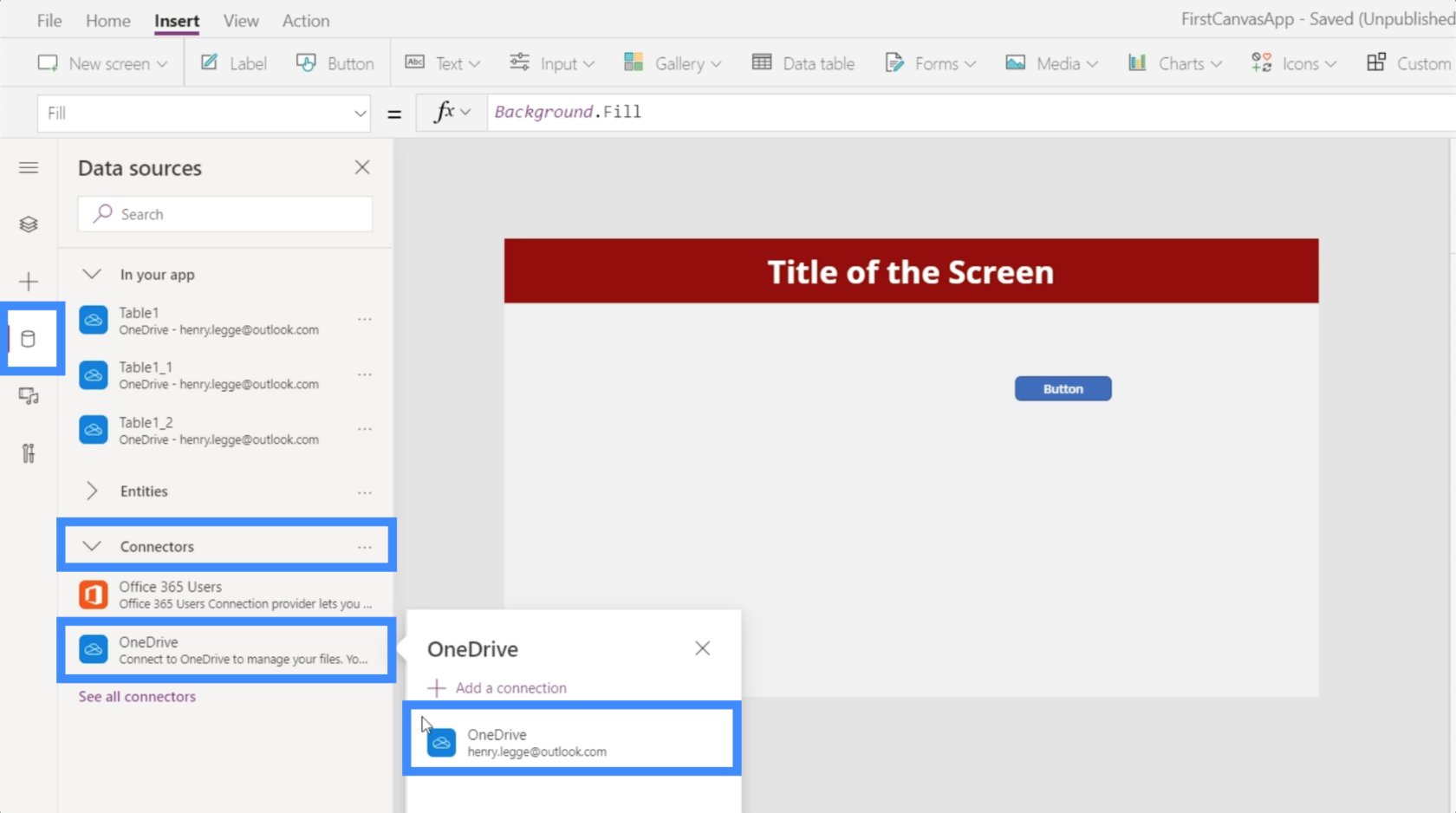 PowerApps-diagrammer, grafer og dynamiske bilder