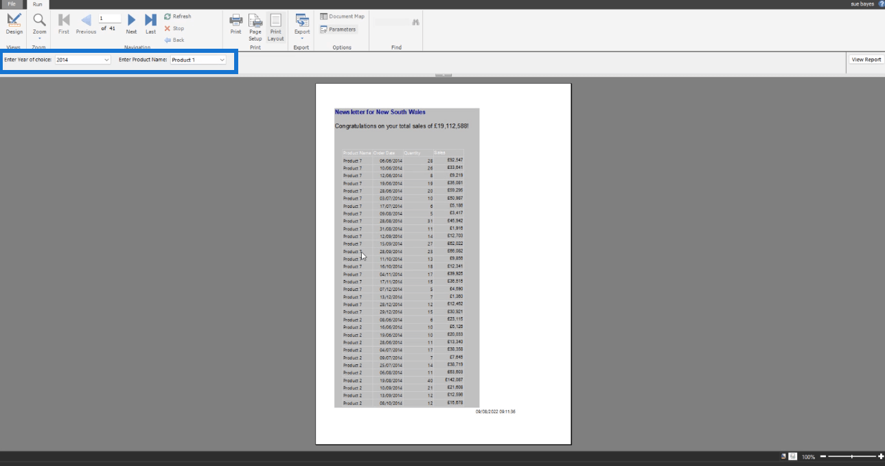 Hur man skapar parametrar i LuckyTemplates rapportbyggare