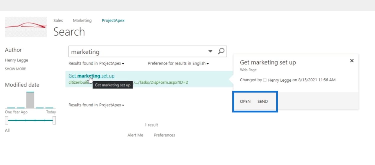 SharePoint-søgefunktionen