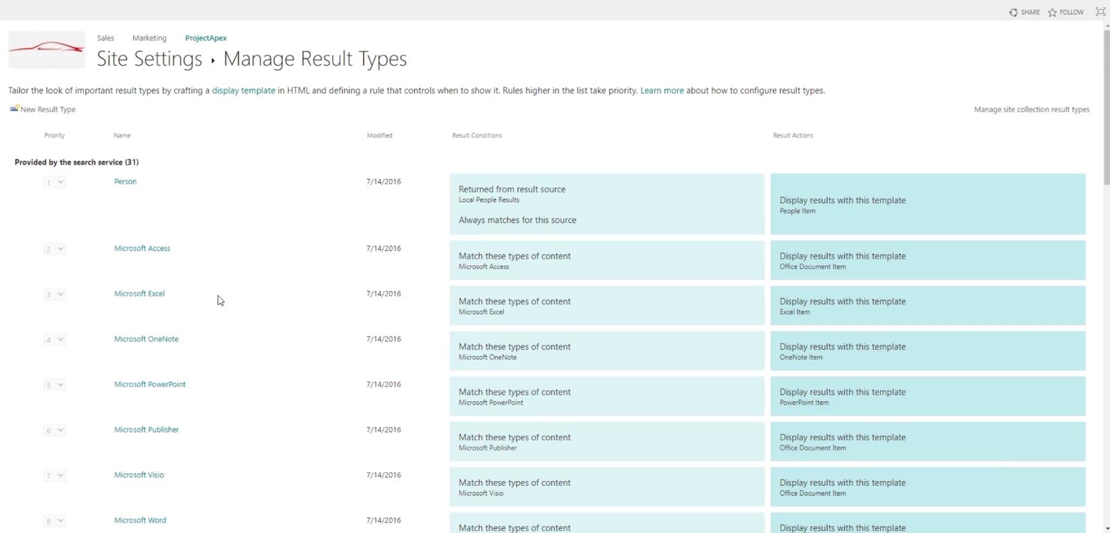 SharePoint-hakutoiminto