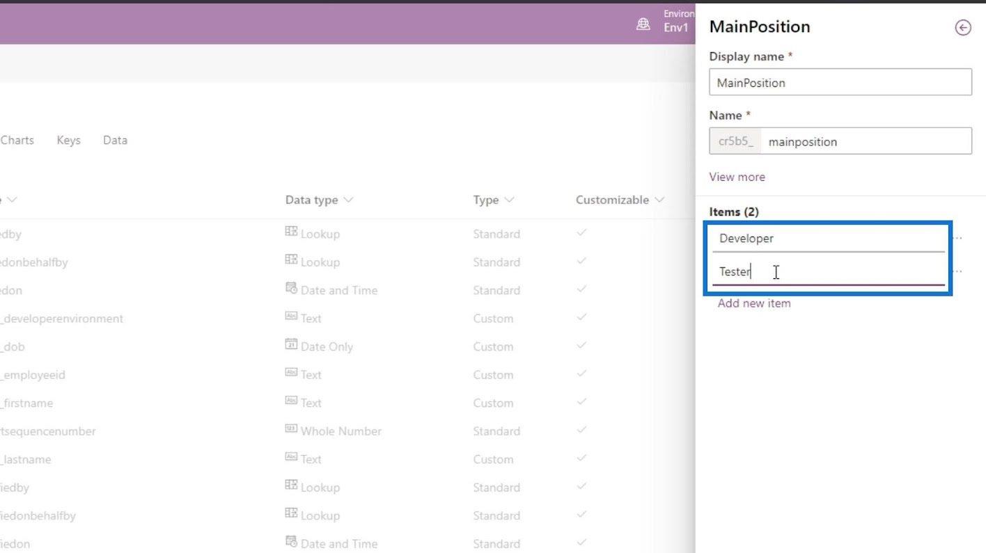 PowerApps űrlap: Mezők hozzáadása és módosítása