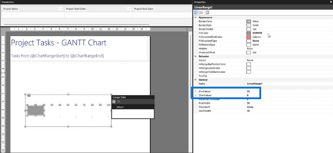 Lag et Gantt-diagram i LuckyTemplates Report Builder