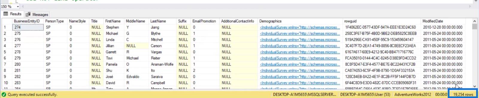 Suodata SQL:ssä käyttämällä IN, NOT IN, LIKE ja NOT LIKE