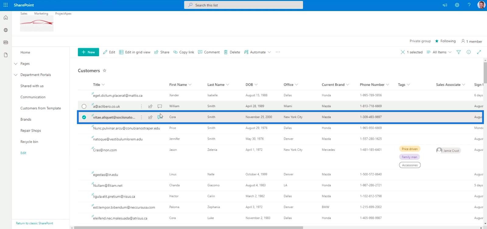 Versjonshistorikk i SharePoint-lister