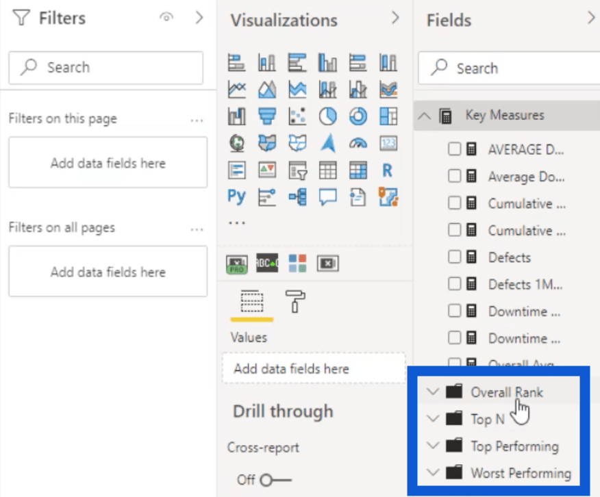 Vytváření zpráv LuckyTemplates: Organizace DAX Measures & Page Development