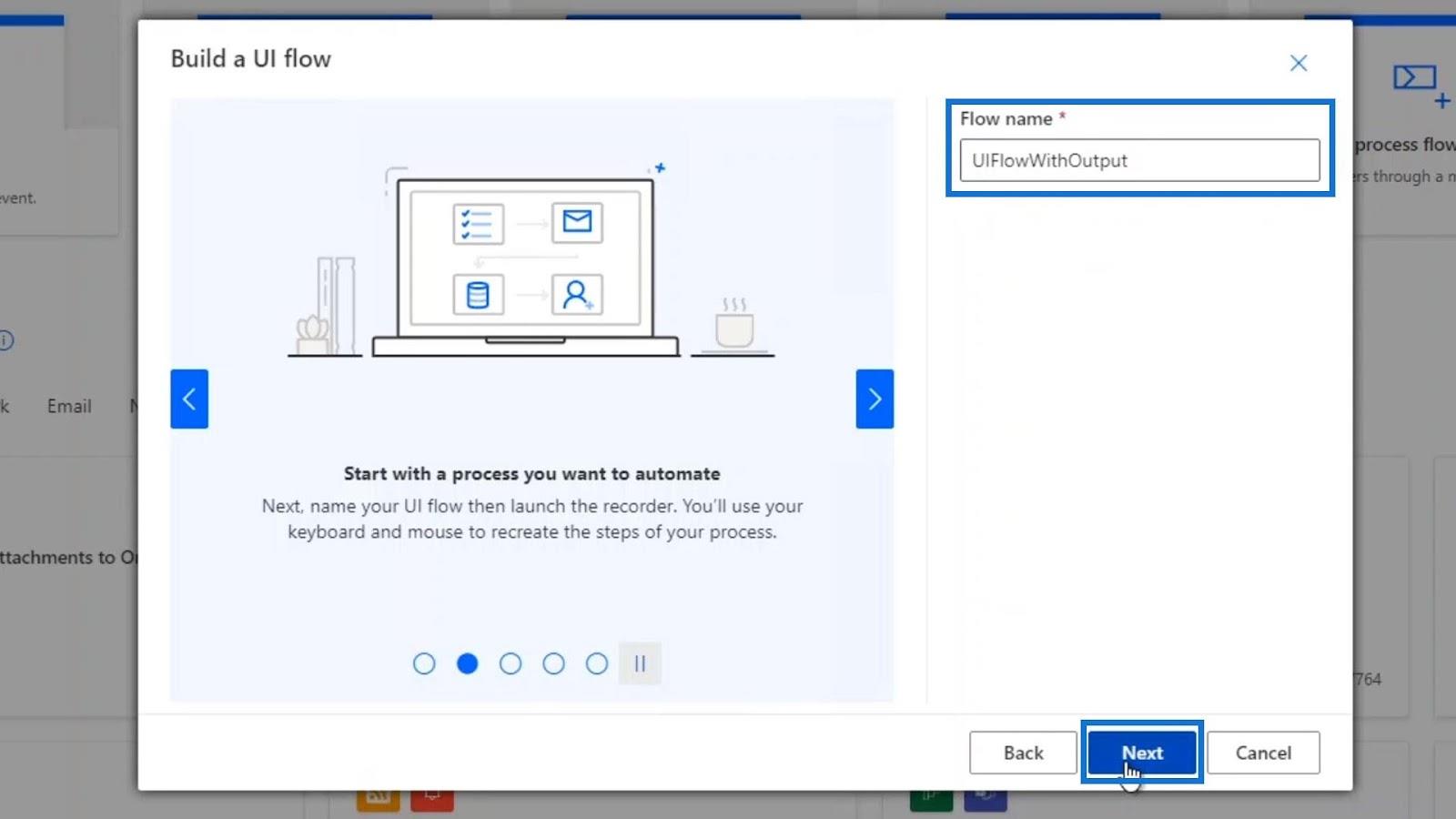 UI Flow-utganger i Power Automate