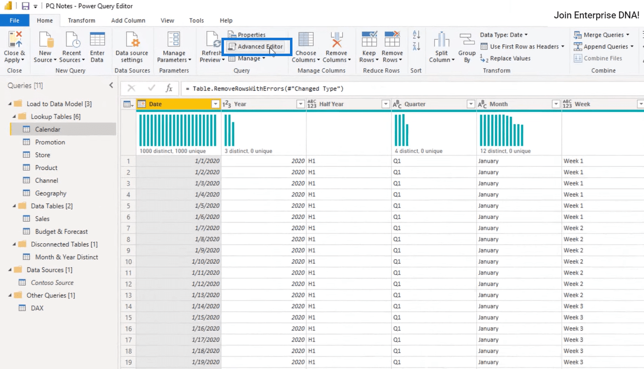 Power Query: Jegyzetek gyors hozzáadása