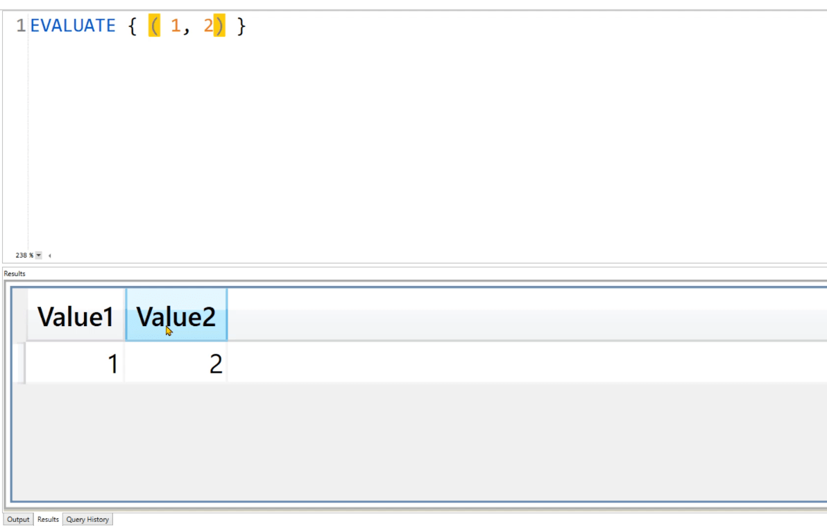 DAX Studio EVALUATE Nyckelord: Grundläggande exempel