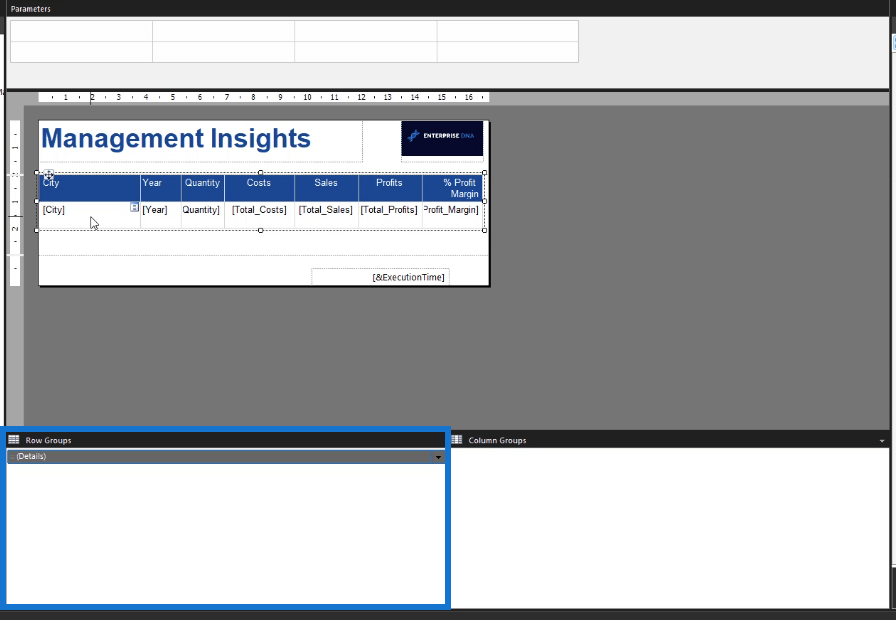 Handledning för Report Builder: Sortera och filtrera data i paginerade rapporter