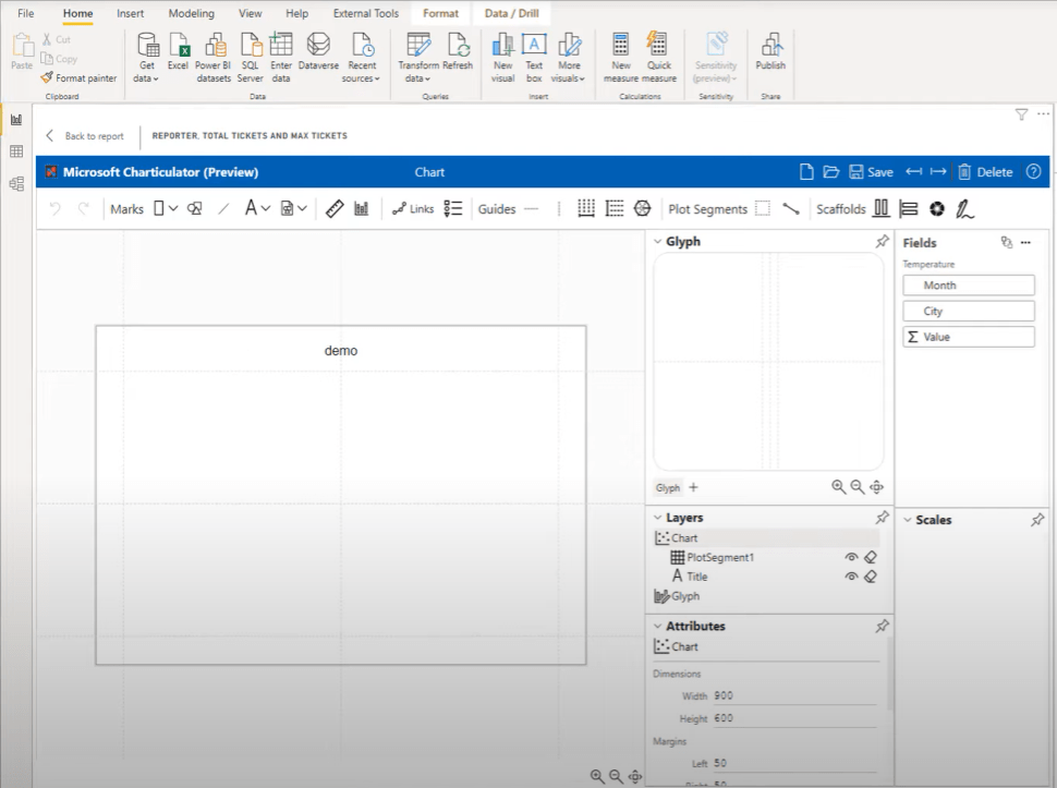 Formater diagrammer betinget ved hjelp av Charticulator