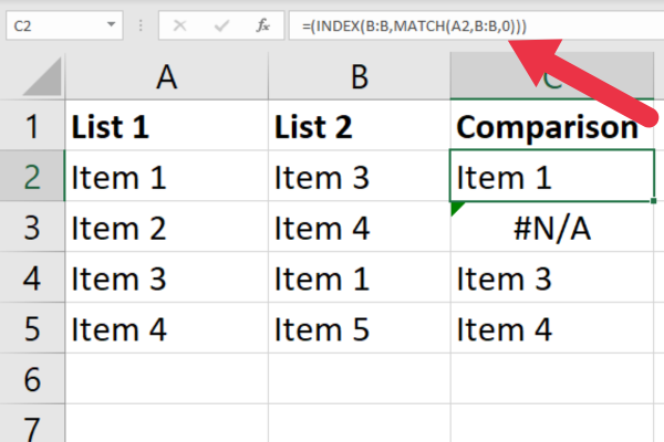 Jak porovnat dva sloupce v aplikaci Excel pomocí funkce VLOOKUP