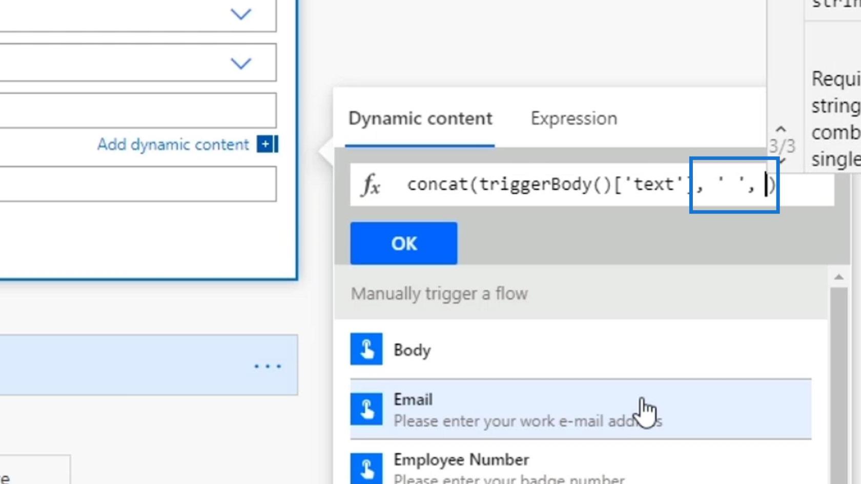 Workflow-input i Microsoft Power Automate