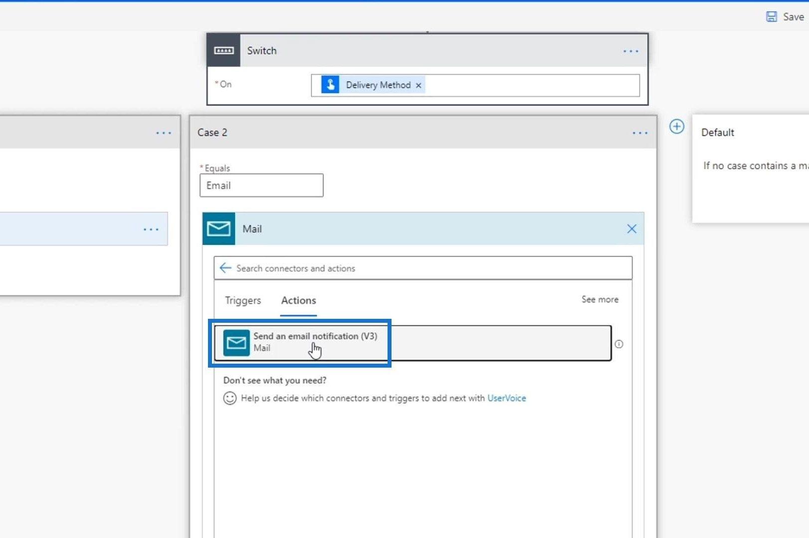 Power Automate Switch Control Action i arbeidsflyter