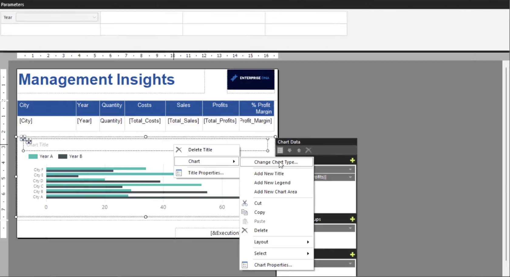 Rapportbygger i LuckyTemplates: Formatering af objekter og visualiseringer