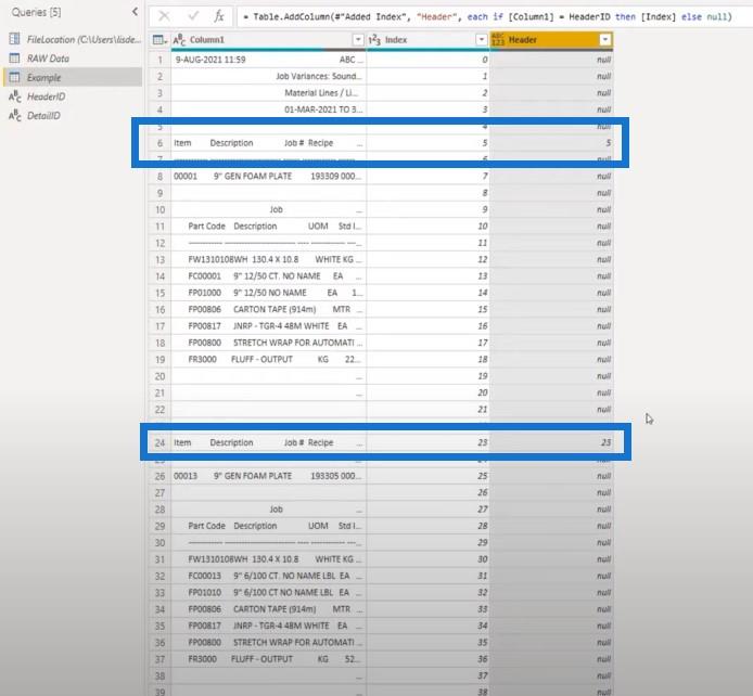 Microsoft Power Query-veiledning om hvordan du løser problemer med blandede faste kolonnebredder