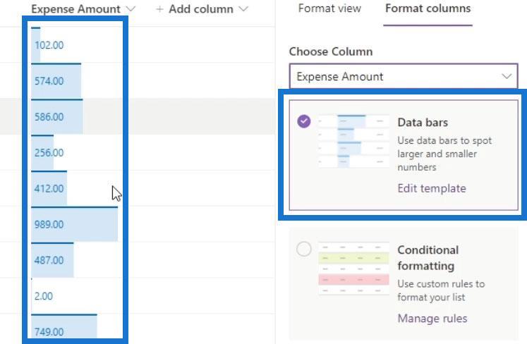 Visa formatering i SharePoint