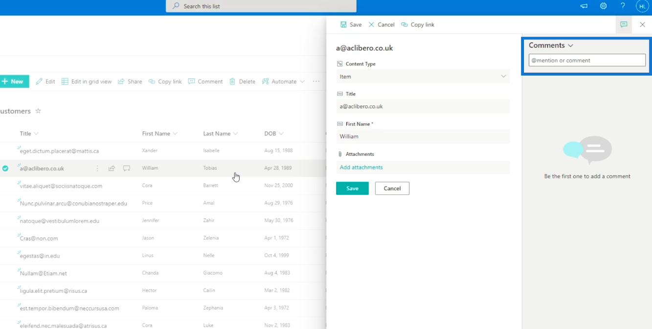 SharePoint listaelem: Egy- és több elem szerkesztése