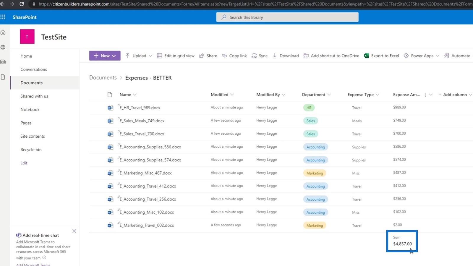 Tilføjelse af metadata i SharePoint ved hjælp af kolonner