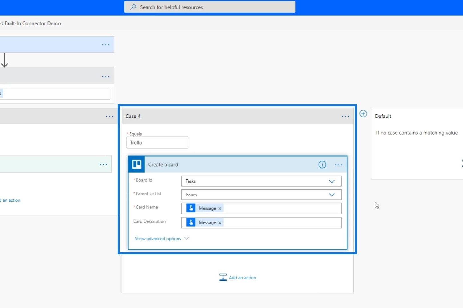 Power Automate Switch Control Action i arbeidsflyter