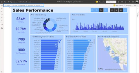 Slik deler du rapporter i LuckyTemplates Online Service