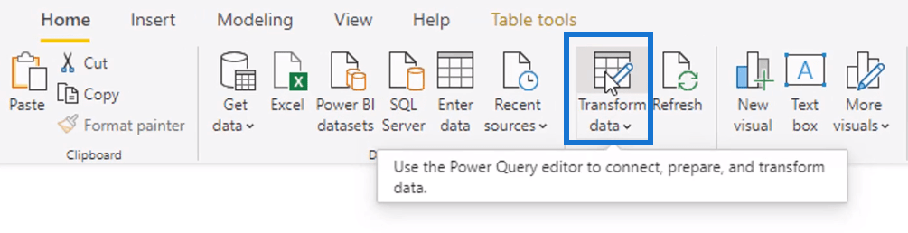 LuckyTemplates Dataset: Typer och namnkonventioner