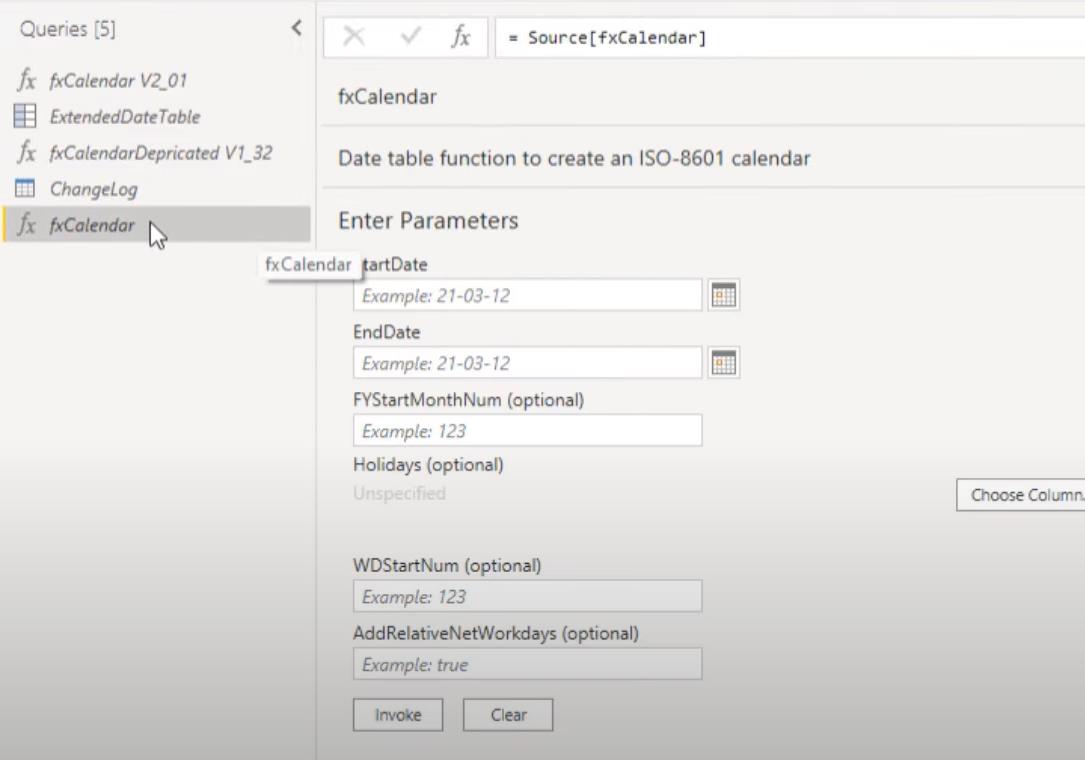 Introduktion av Power Query Extended Date Table V2