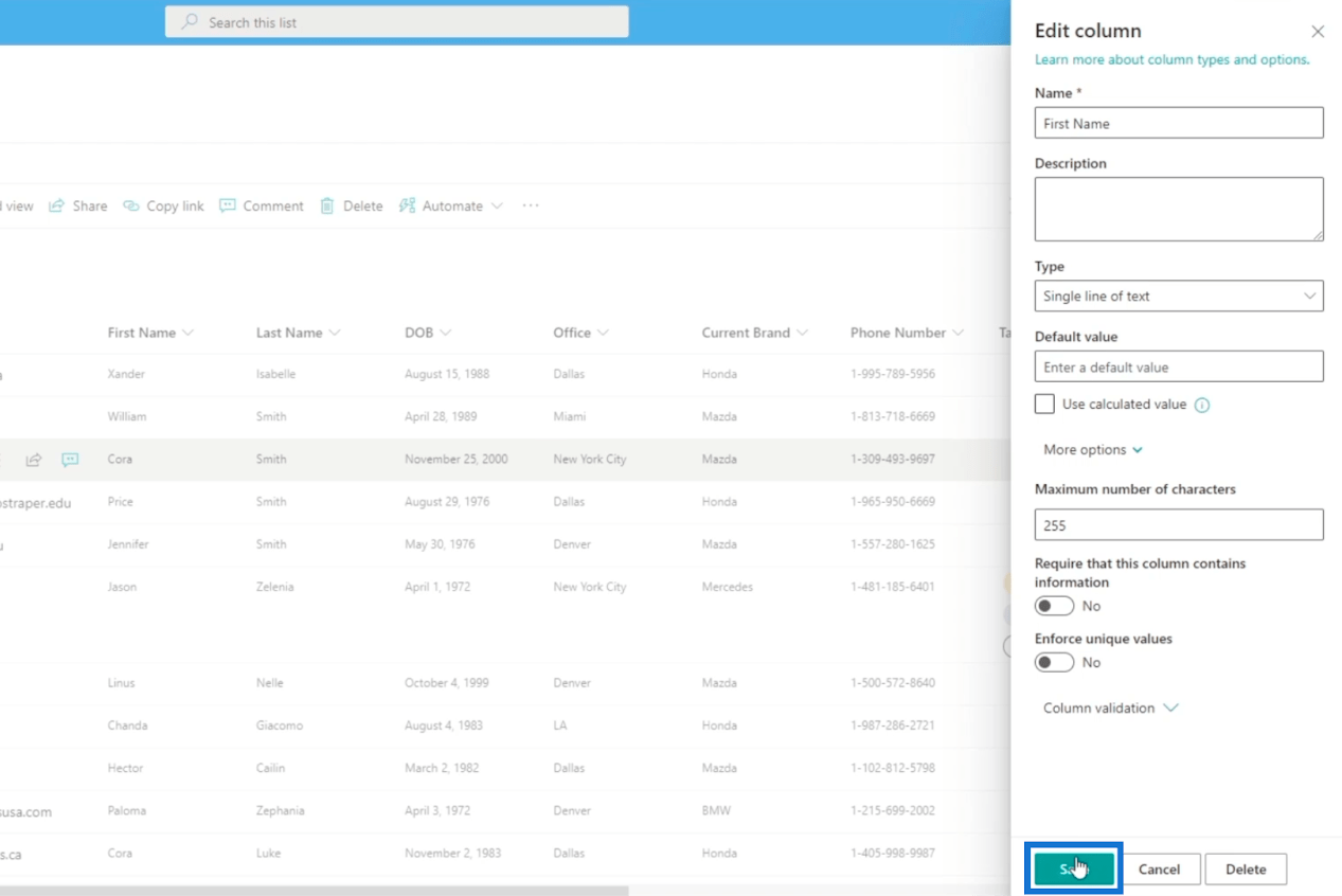 SharePoint-kolonnevalidering på to måter