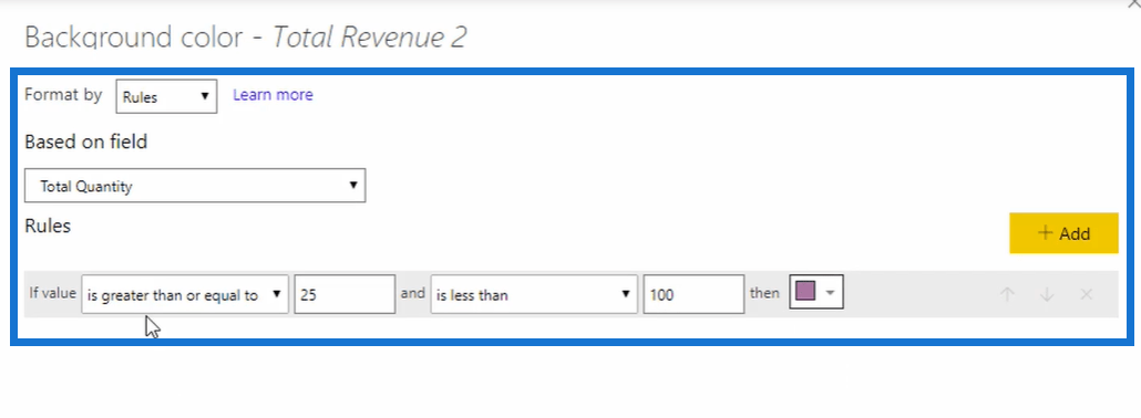 Brugerdefinerede betingede formateringsteknikker i LuckyTemplates