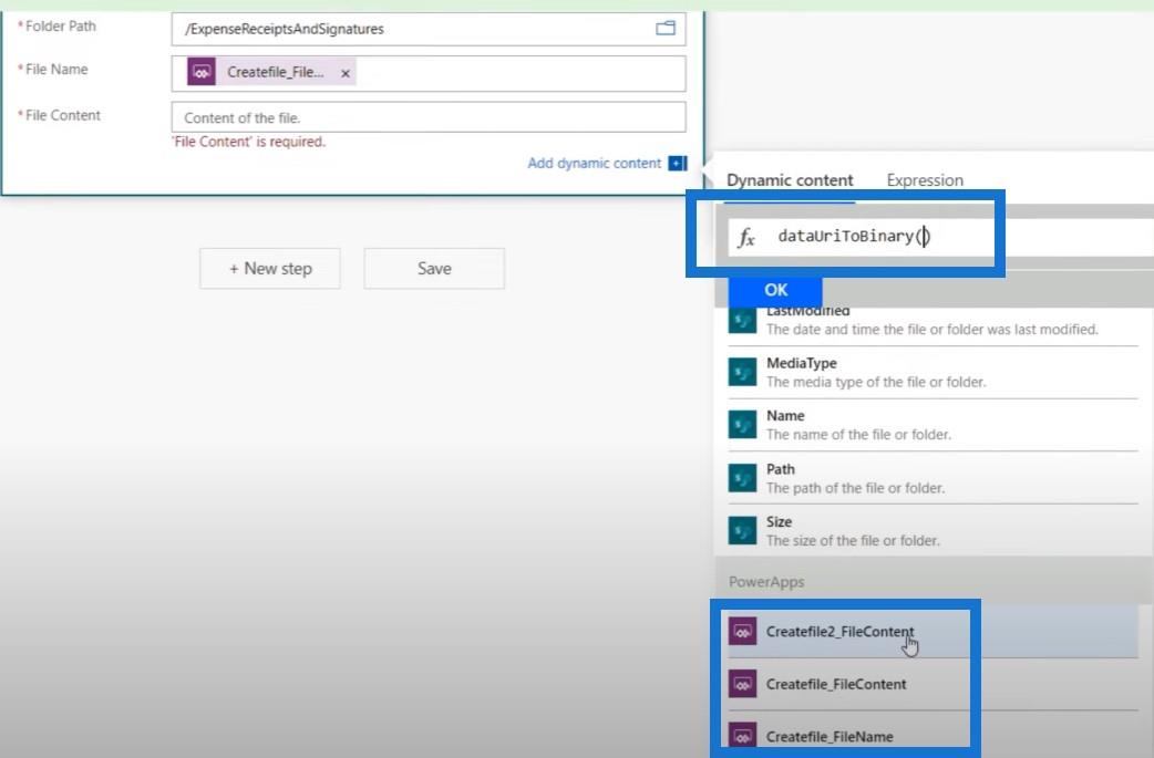 Överför bilder och signaturer från Power Apps till Power Automate