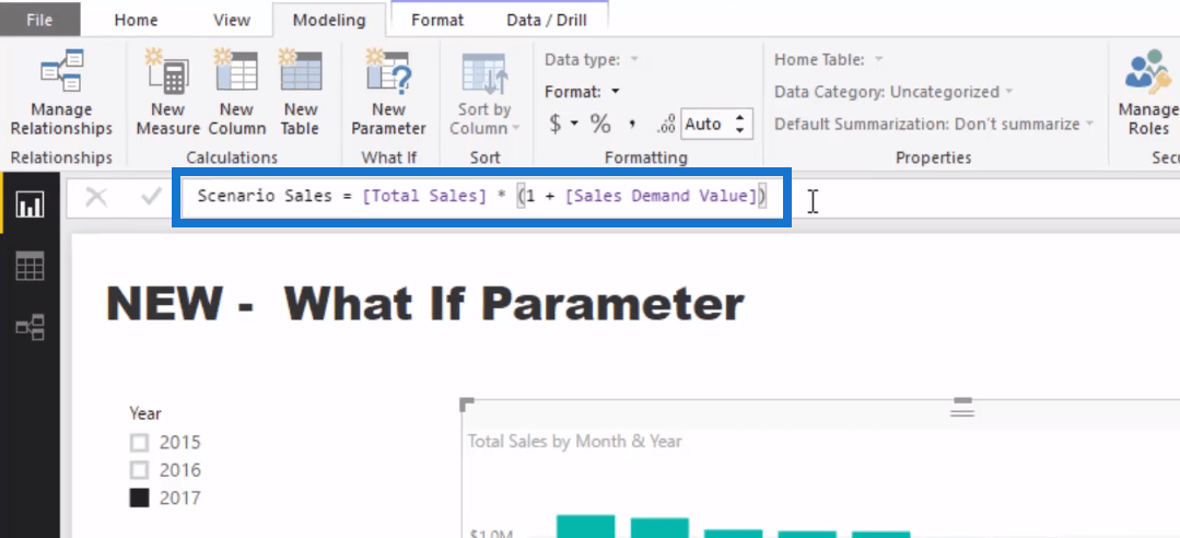 LuckyTemplates 'What-If'-parameterfunksjon