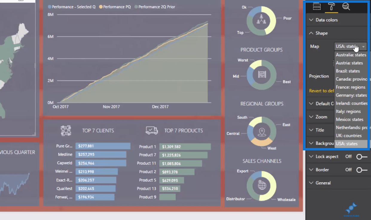 LuckyTemplates Shape Map Visualization for romlig analyse