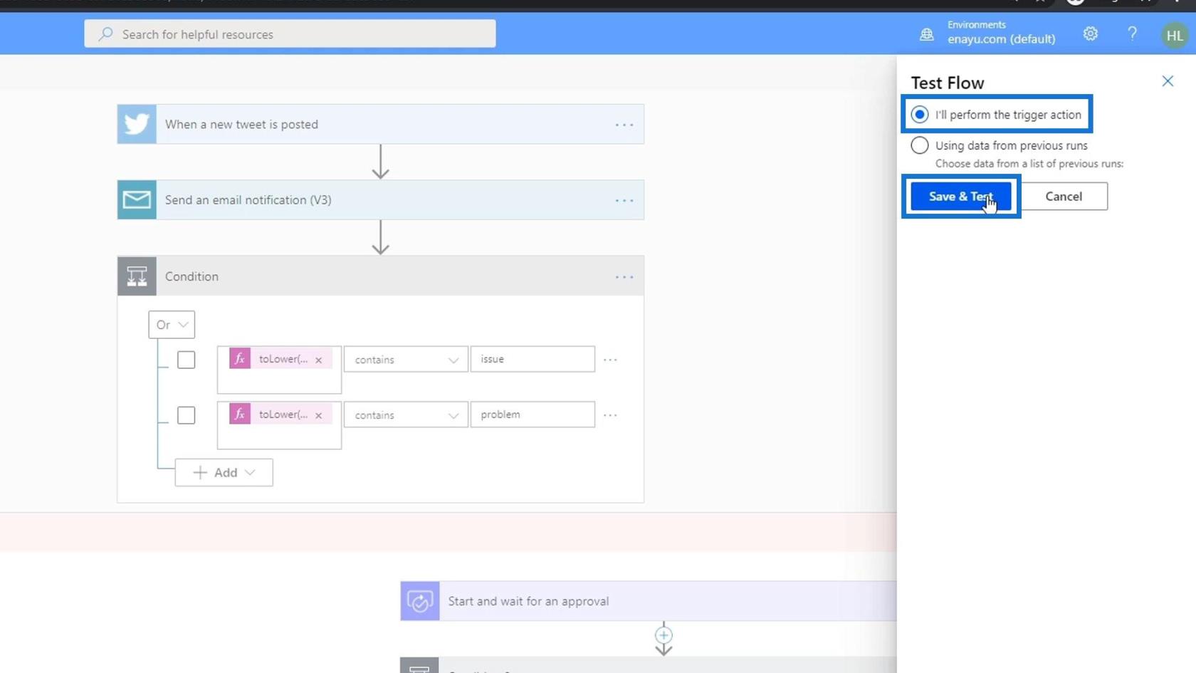 Microsoft Flow jóváhagyás több lehetőséggel