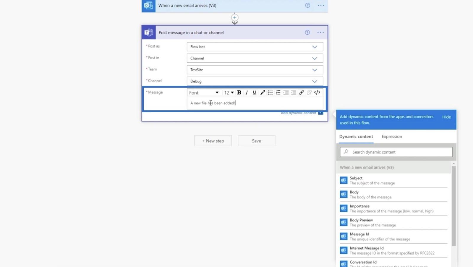 MS Flow: як завантажити в SharePoint електронною поштою