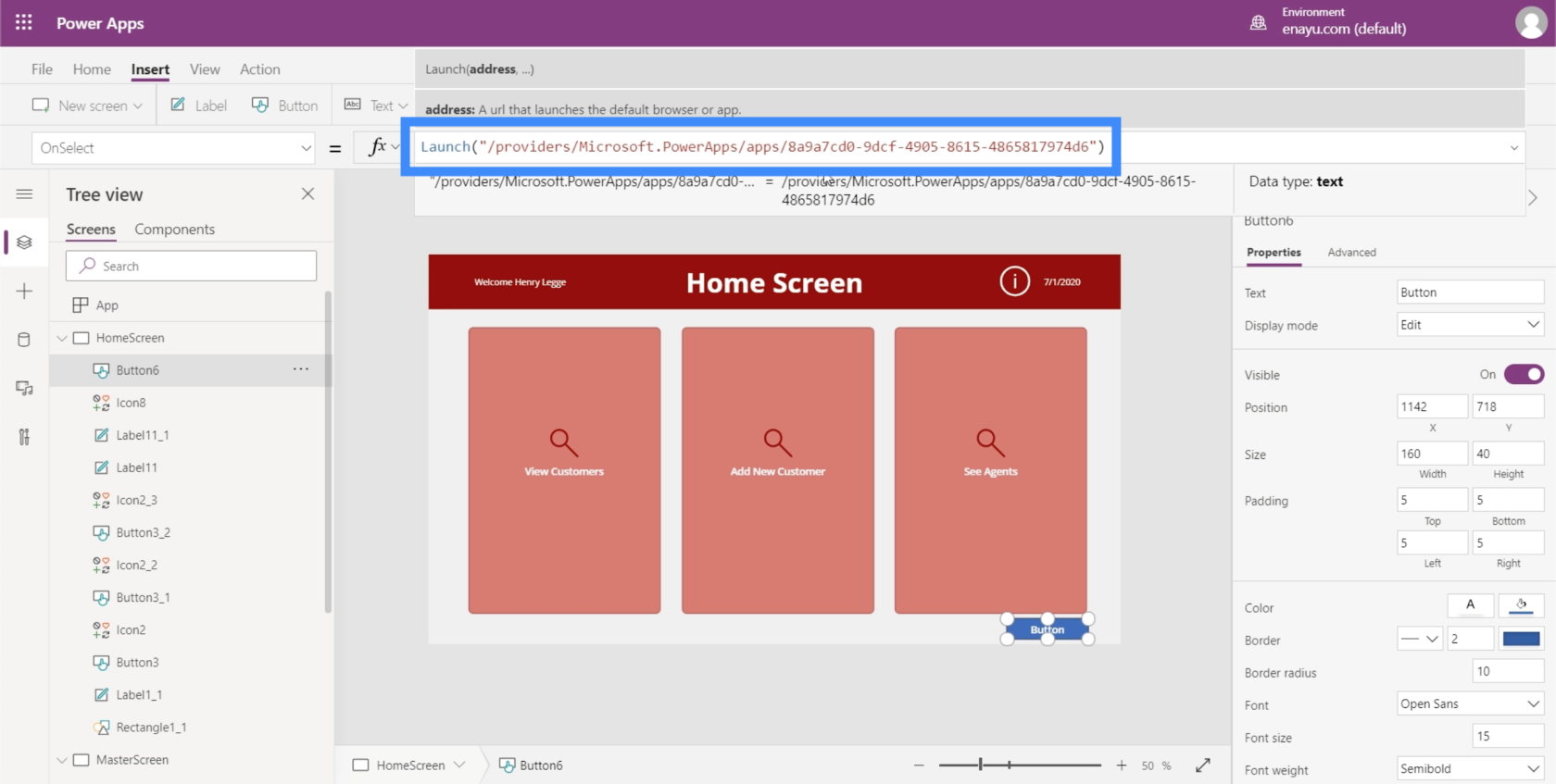 PowerApps-startfunksjon: Slik starter du andre tjenester fra appen din