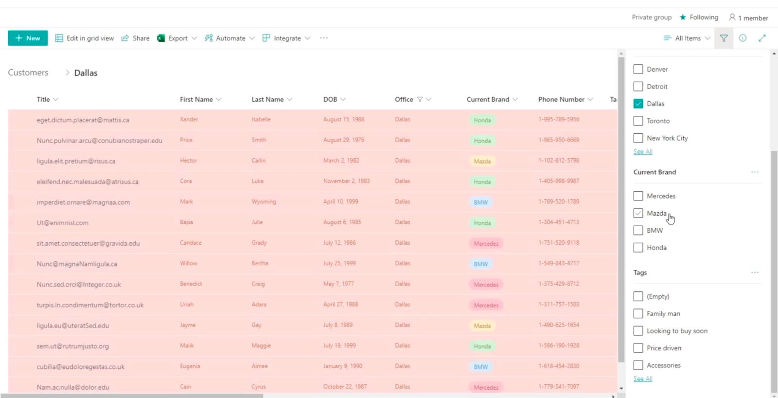 SharePoint List Formatering Walkthrough