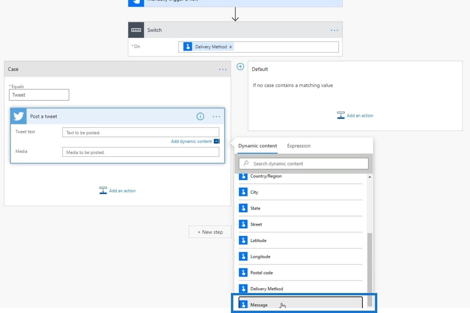 Power Automate Switch Control Action i arbeidsflyter